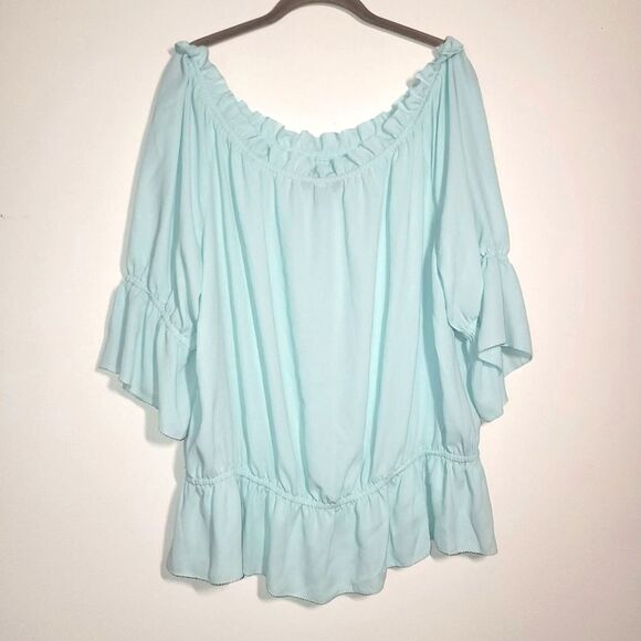 Ralph Lauren Blue Blouson Peasant Top 2X - Picture 2 of 11